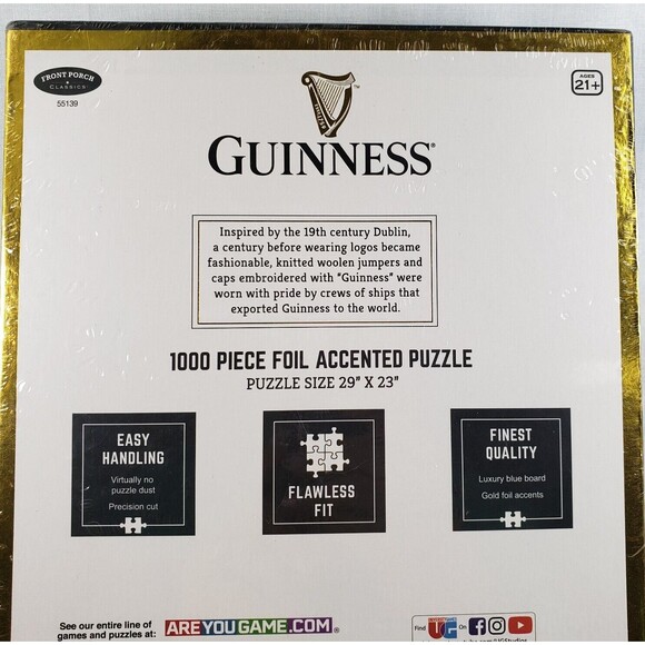 Guinness Beer 1000 Piece Jigsaw Puzzle 29"x23" Foil Accented Front NEW SEALED - Picture 11 of 16